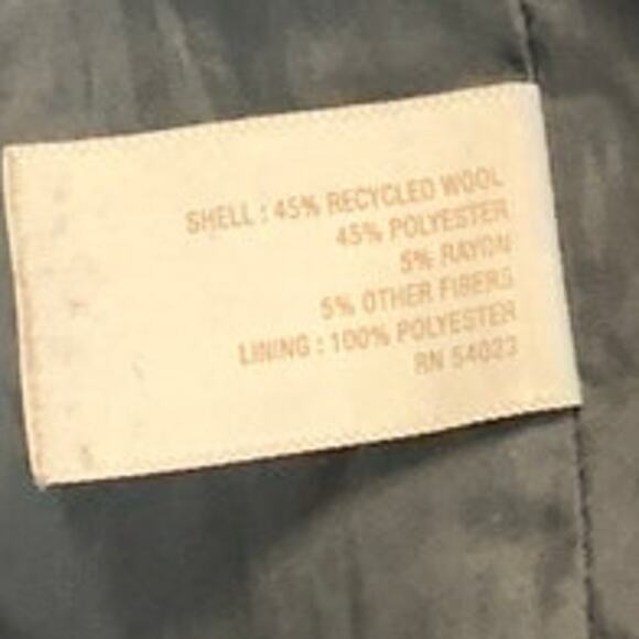 Old Navy Womens Medium Double Breasted Full Button Wool Blend Black Pea Coat - Picture 7 of 7